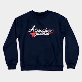 Adrenaline Junkie swoosh distressed logo typography Crewneck Sweatshirt